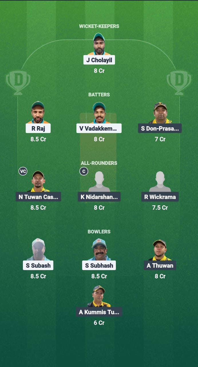 PC vs YSS Dream11 Prediction Fantasy Cricket Tips Dream11 Team Kuwait T20 Challengers League B 2025 