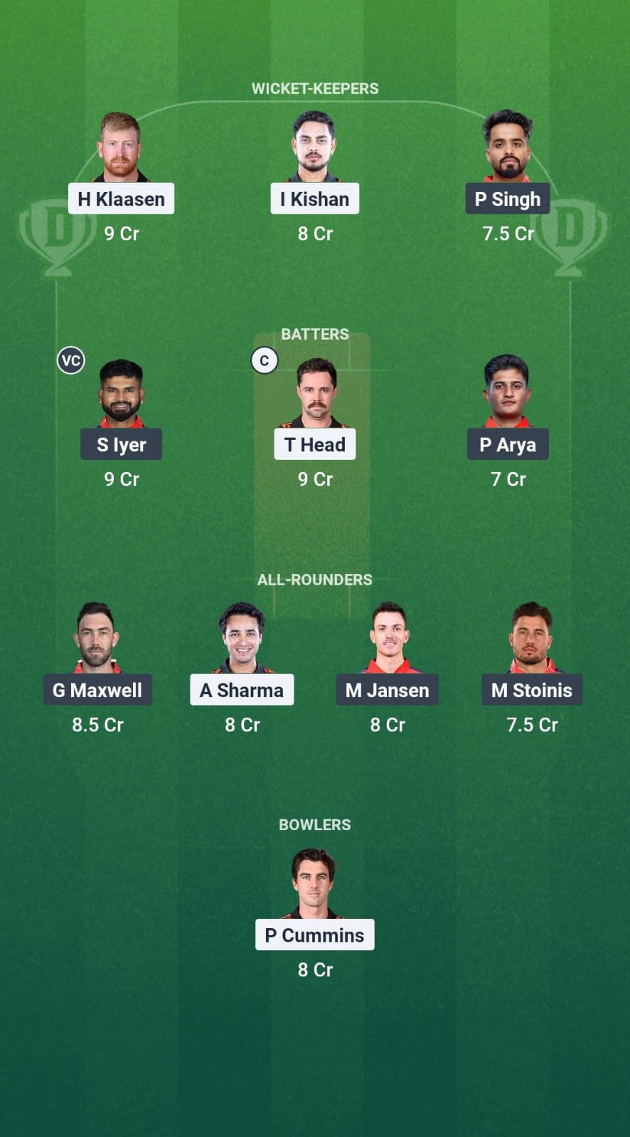 SRH vs PBKS Dream11 Prediction Fantasy Cricket Tips Dream11 Team IPL 2025 