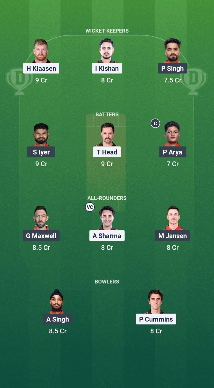 SRH vs PBKS Dream11 Prediction Fantasy Cricket Tips Dream11 Team IPL 2025 