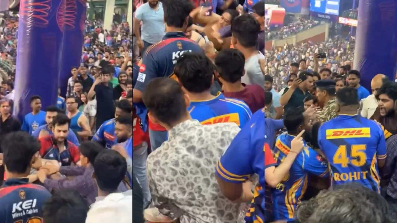 A boy and girl fight during DC vs MI IPL 2025 match