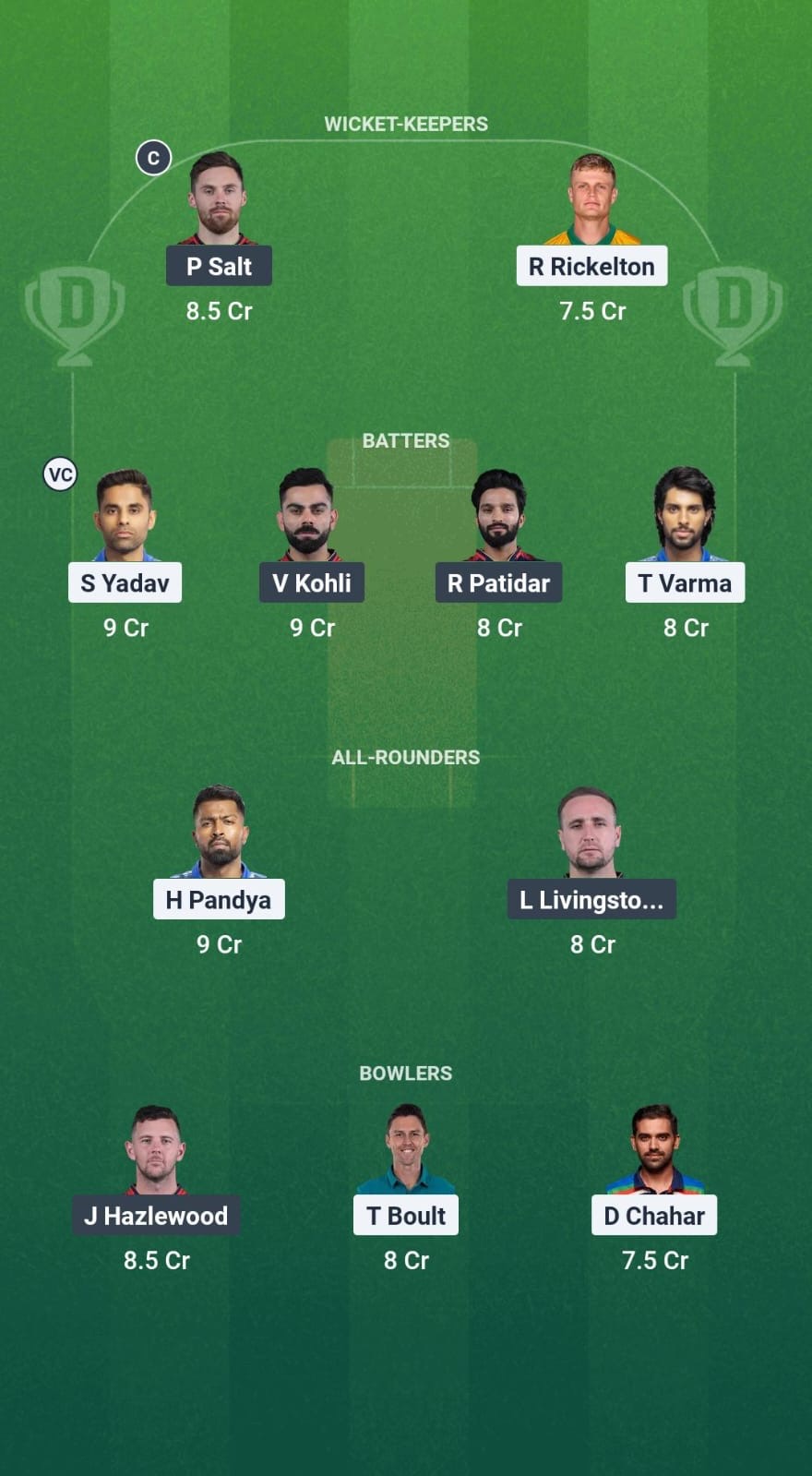 MI vs RCB Dream11 Prediction Fantasy Cricket Tips Dream11 Team IPL 2025