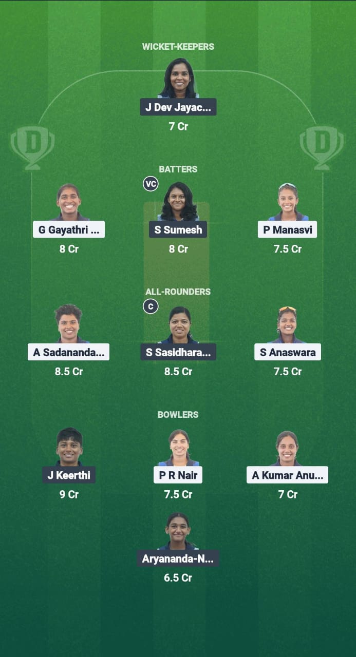 SAP vs PEA Dream11 Prediction Fantasy Cricket Tips Dream11 Team Kerala T20 Womens Trophy 2025 