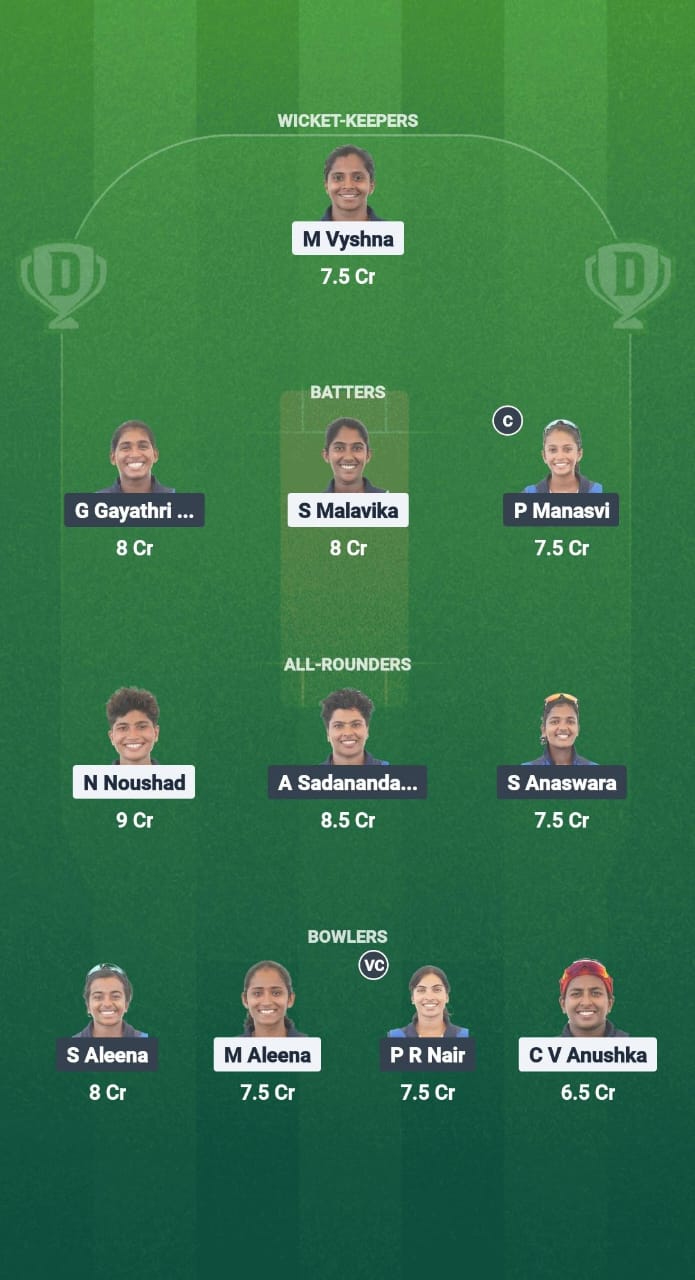 EME vs SAP Dream11 Prediction Fantasy Cricket Tips Dream11 Team Kerala T20 Womens Challenger Trophy 2025 