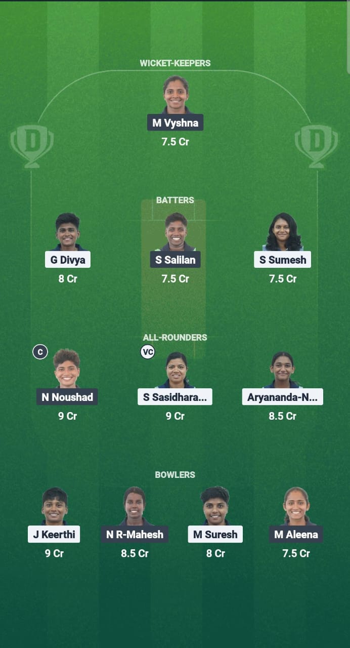 PEA vs EME Dream11 Prediction Fantasy Cricket Tips Dream11 Team Kerala T20 Womens Challenger Trophy 2025 