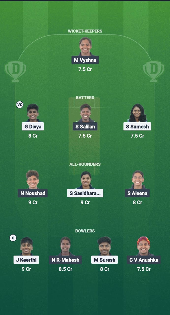 PEA vs EME Dream11 Prediction Fantasy Cricket Tips Dream11 Team Kerala T20 Womens Challenger Trophy 2025 