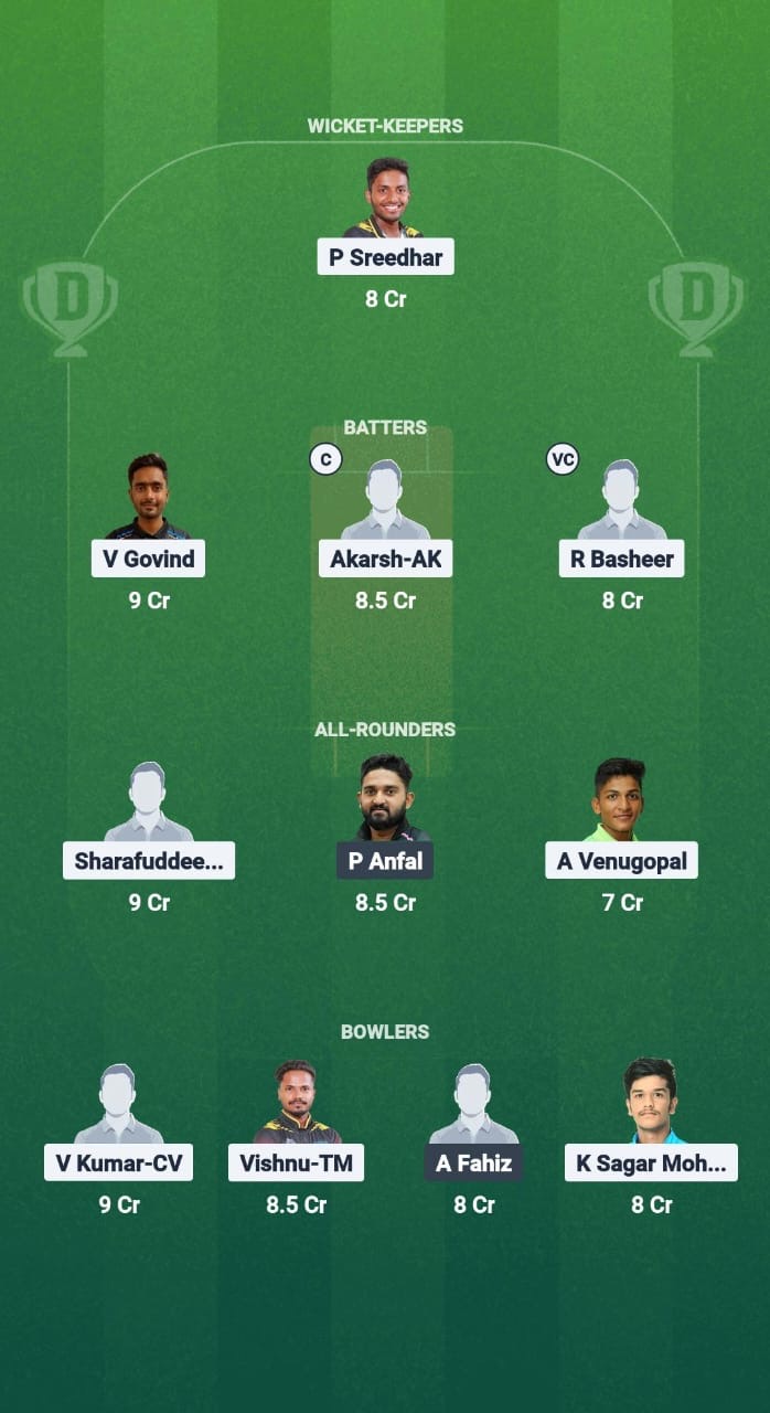 TRI vs KAG Dream11 Prediction Fantasy Cricket Tips Dream11 Team Kerala T20 Men’s Challenger Trophy