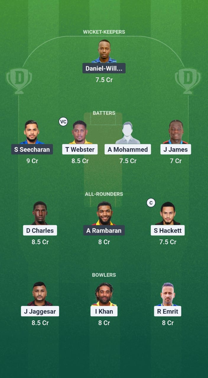 SCK vs SLS Dream11 Prediction Fantasy Cricket Tips Dream11 Team West Indies T10 Trinidad Blast 2025 