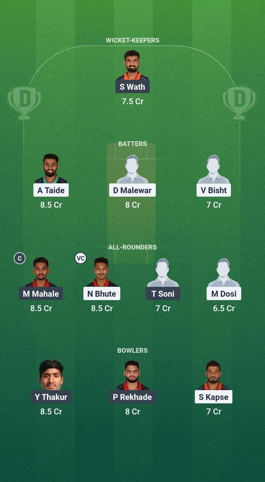 BHR vs NAH Dream11 Prediction Fantasy Cricket Tips Dream11 Team Vidarbha Pro T20 League 2025 