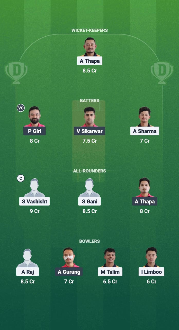 ASC vs ACC Dream11 Prediction Fantasy Cricket Tips Dream11 Team Sikkim T20 League 2025 