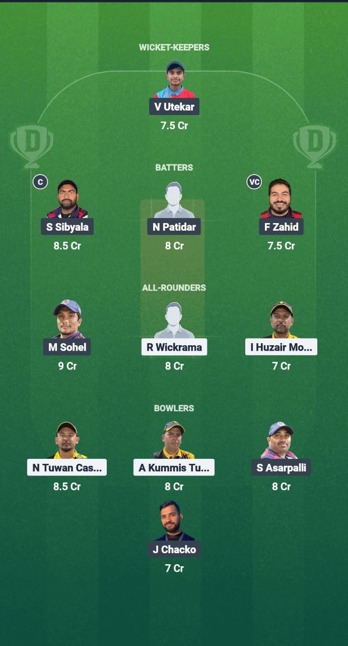 YSS vs TGS Dream11 Prediction Fantasy Cricket Tips Dream11 Team Kuwait T20 Challengers League B 2025 