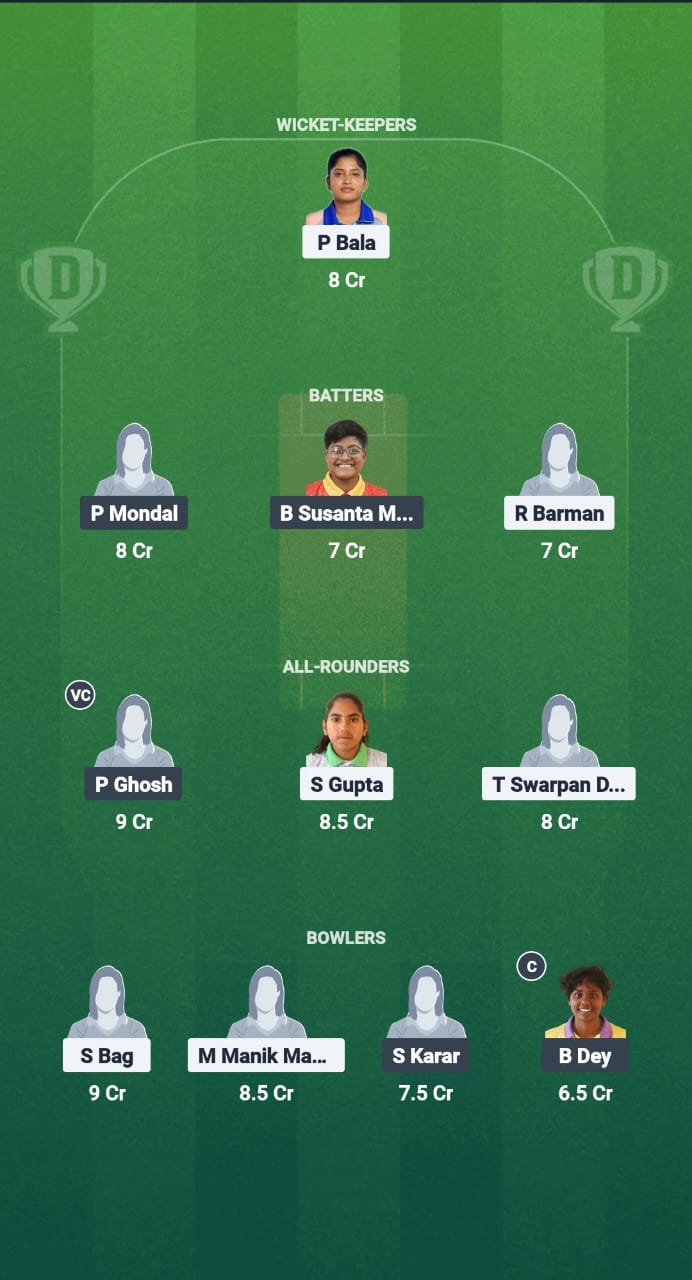 SSS-W vs SRT-W Dream11 Prediction Fantasy Cricket Tips Dream11 Team Bengal Women’s Pro T20 League 2025 