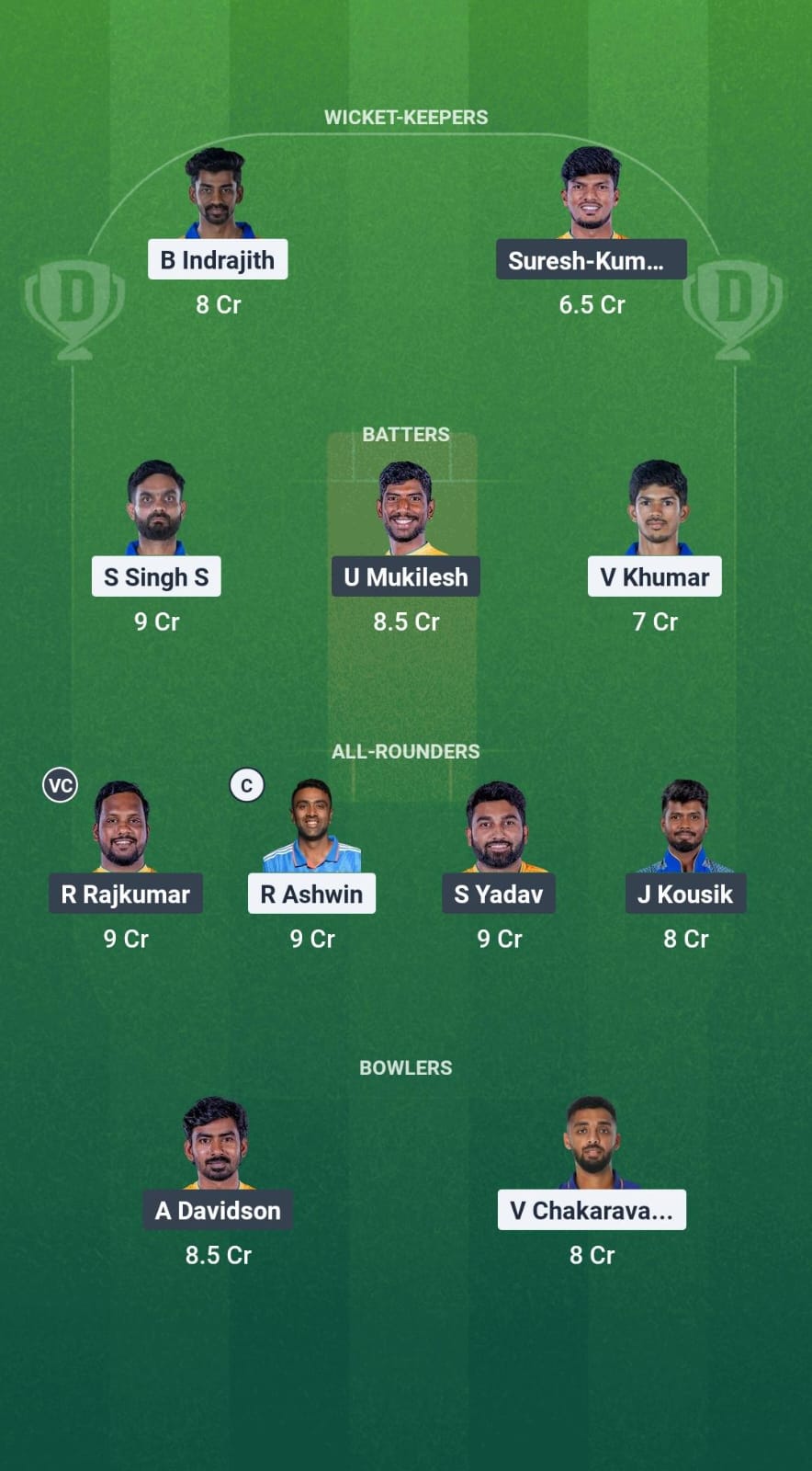 DD vs TGC Dream11 Prediction Fantasy Cricket Tips Dream11 Team TNPL T20 2025 