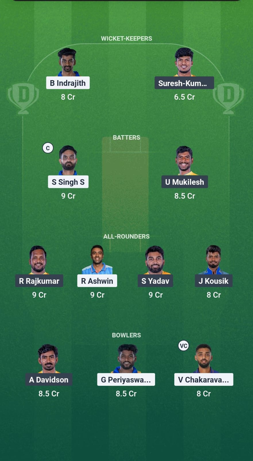 DD vs TGC Dream11 Prediction Fantasy Cricket Tips Dream11 Team TNPL T20 2025 