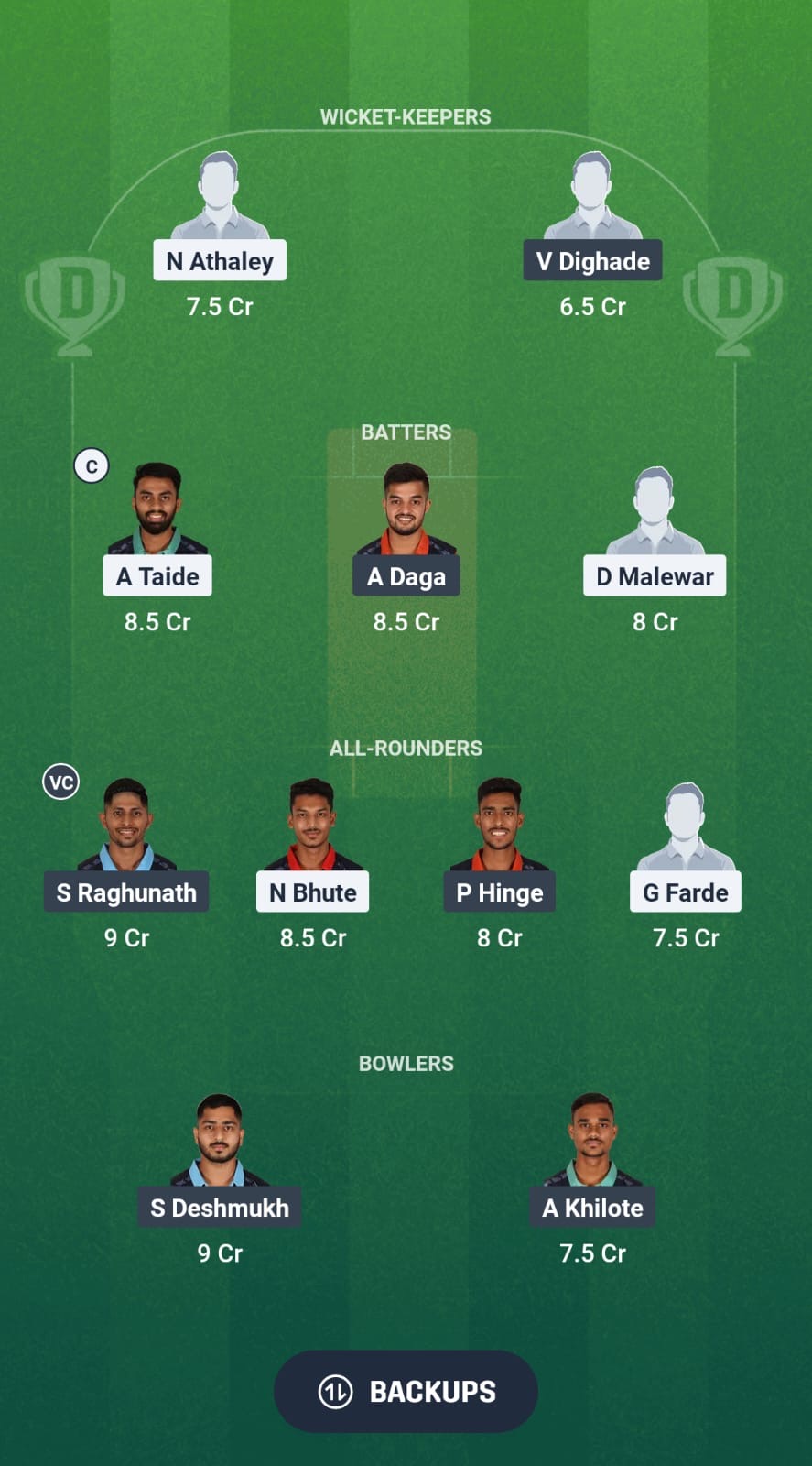 BHR vs NMB Dream11 Prediction Fantasy Cricket Tips Dream11 Team Vidarbha Pro T20 League