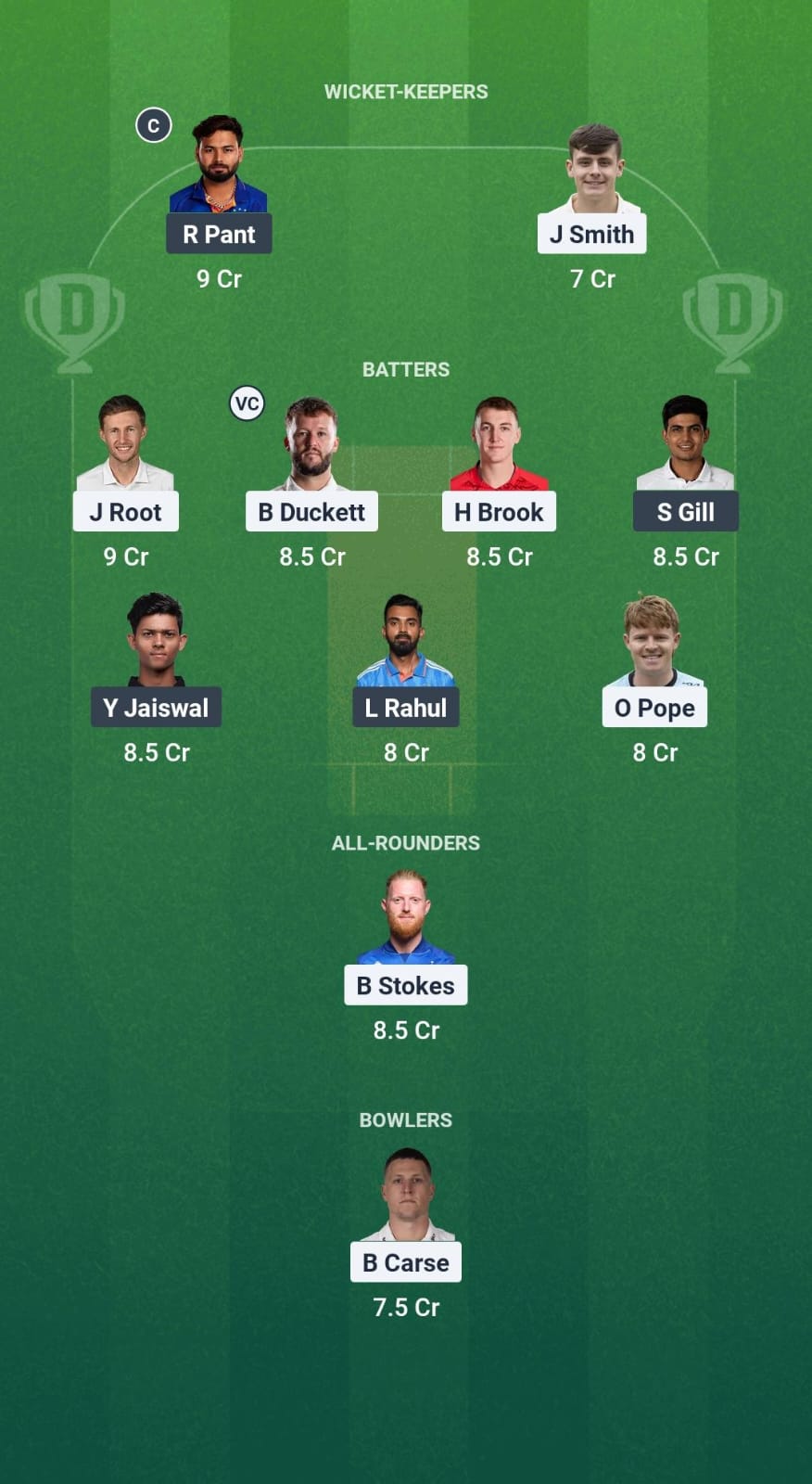 IND vs ENG Dream11 Prediction Fantasy Cricket Tips Dream11 Team India Tour of England 2025