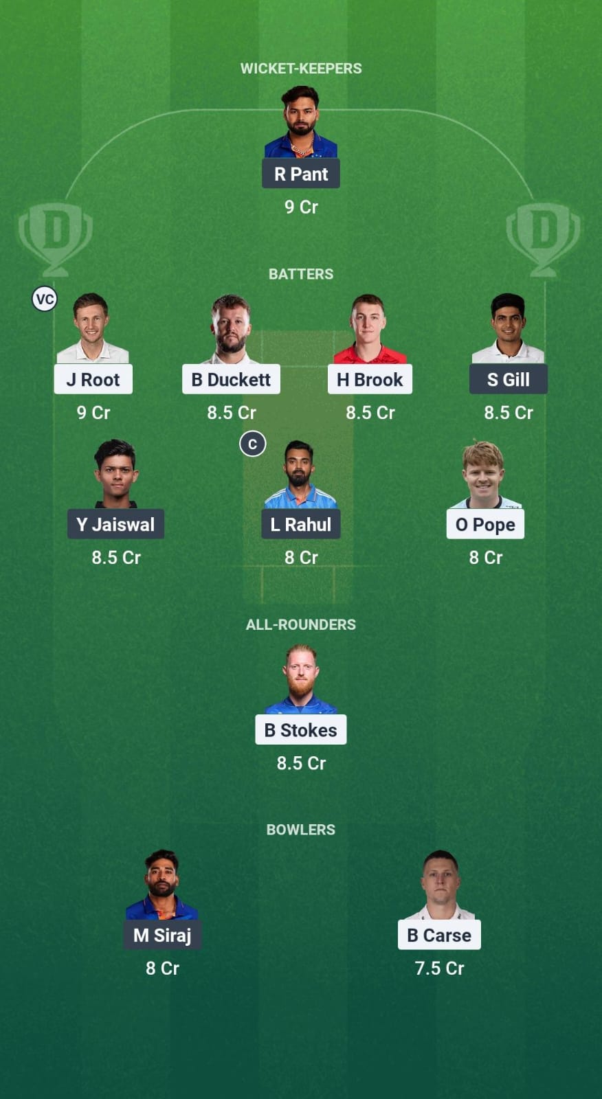 IND vs ENG Dream11 Prediction Fantasy Cricket Tips Dream11 Team India Tour of England 2025