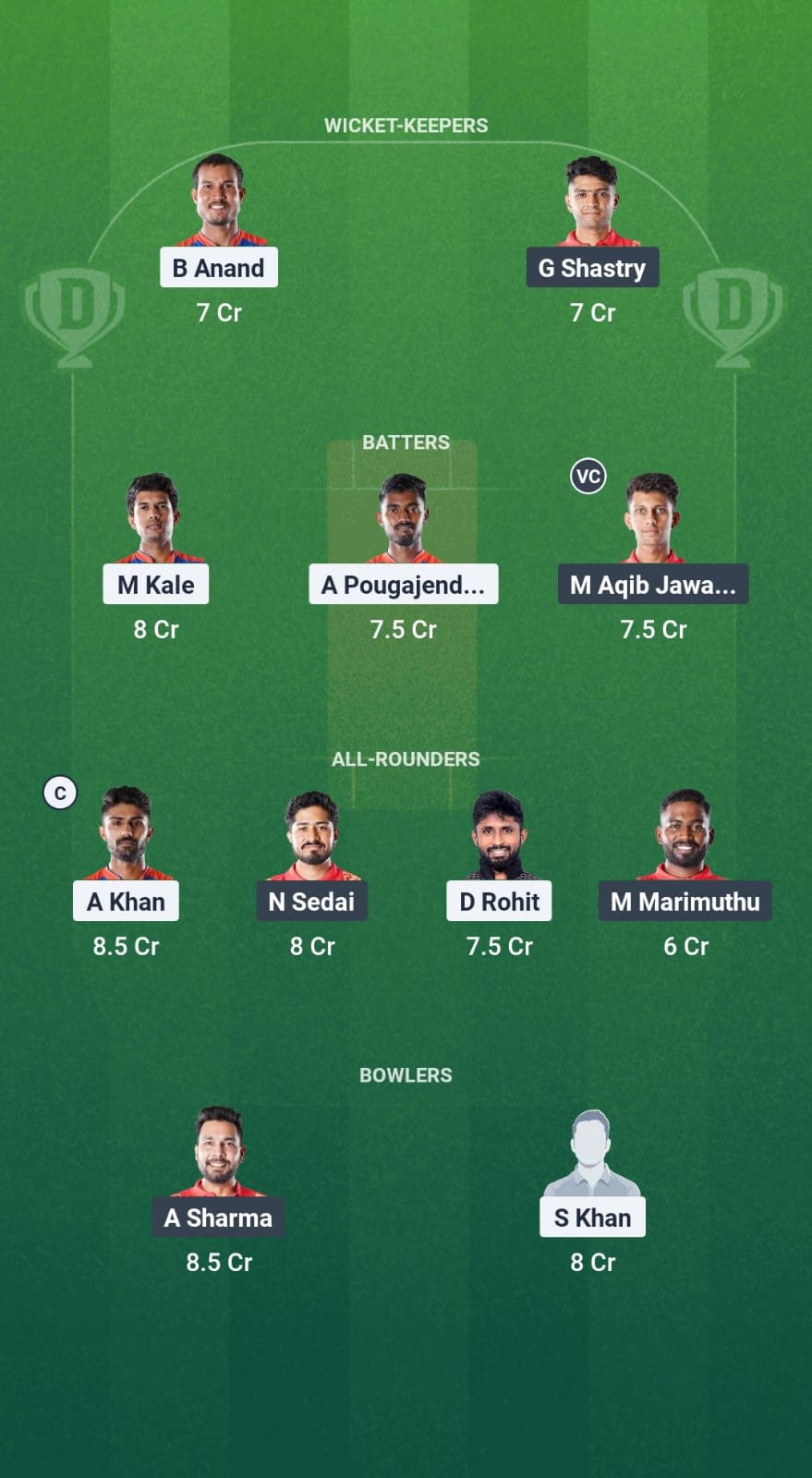 VMK vs KAK Dream11 Prediction Fantasy Cricket Tips Dream11 Team Pondicherry T20 League 2025