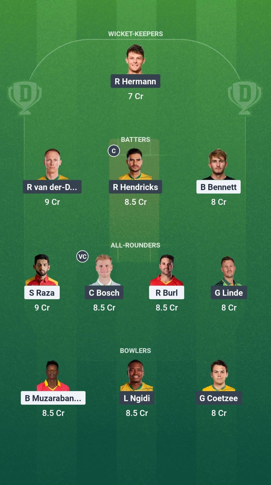 ZIM vs SA Dream11 Prediction Fantasy Cricket Tips Dream11 Team T20 Tri-Series 2025