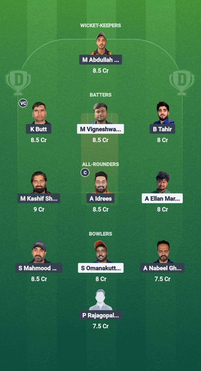 CHK vs TRN Dream11 Prediction Fantasy Cricket Tips Dream11 Team Kuwait T20 Summer League 2025