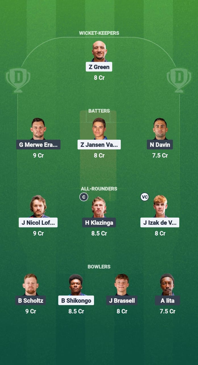 PAJ vs NPB Dream11 Prediction Fantasy Cricket Tips Dream11 Team Namibia T20 2025