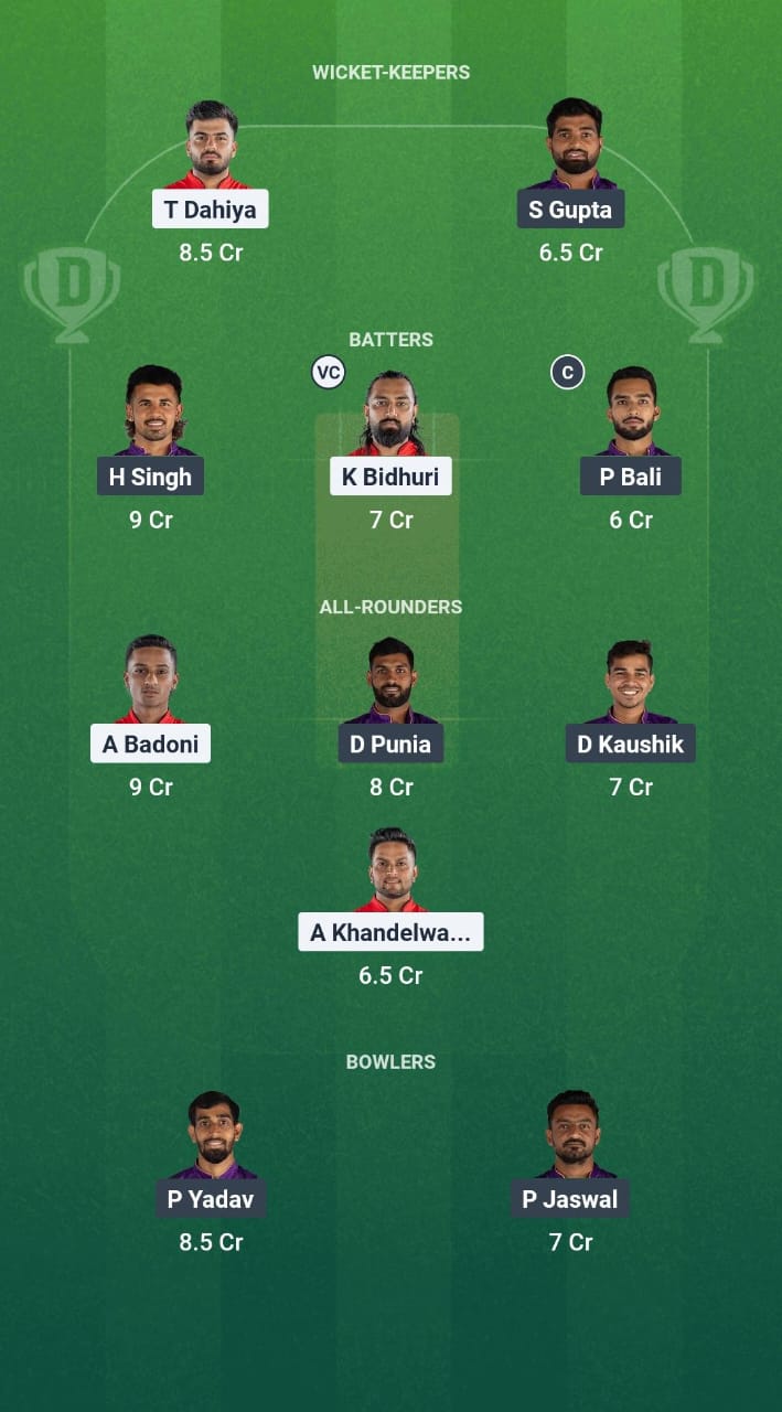SDS vs NDT Dream11 Prediction Fantasy Cricket Tips Dream11 Team Delhi T20 Premier League 2025