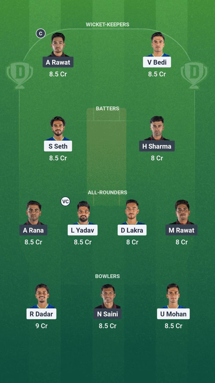 PD vs EDR Dream11 Prediction Fantasy Cricket Tips Dream11 Team Delhi T20 Premier League 2025