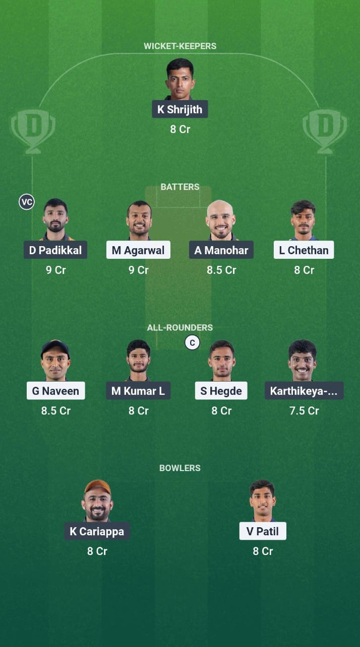 BB vs HT Dream11 Prediction Fantasy Cricket Tips Dream11 Team Karnataka T20 Maharaja Trophy 2025