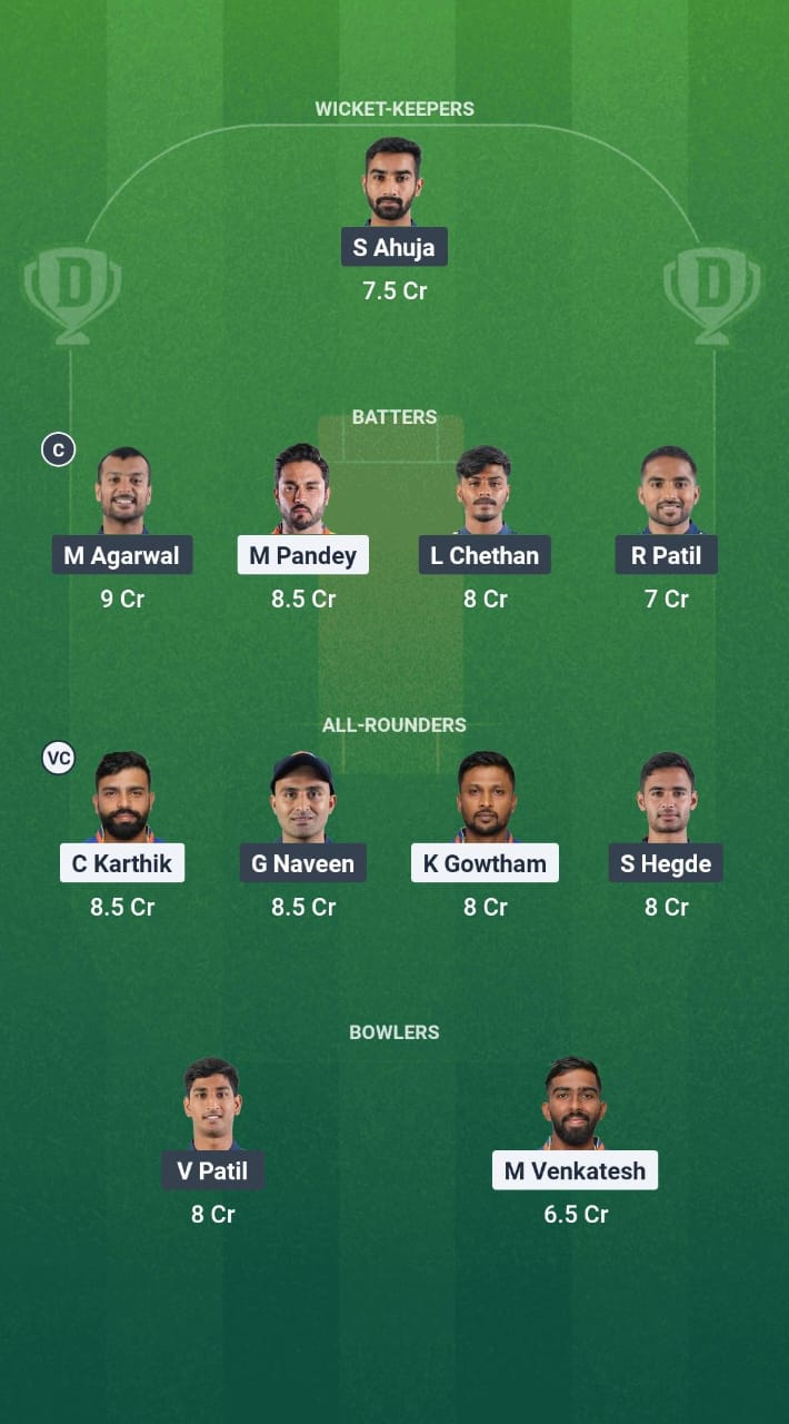 MW vs BB Dream11 Prediction Fantasy Cricket Tips Dream11 Team Karnataka T20 Maharaja Trophy 2025