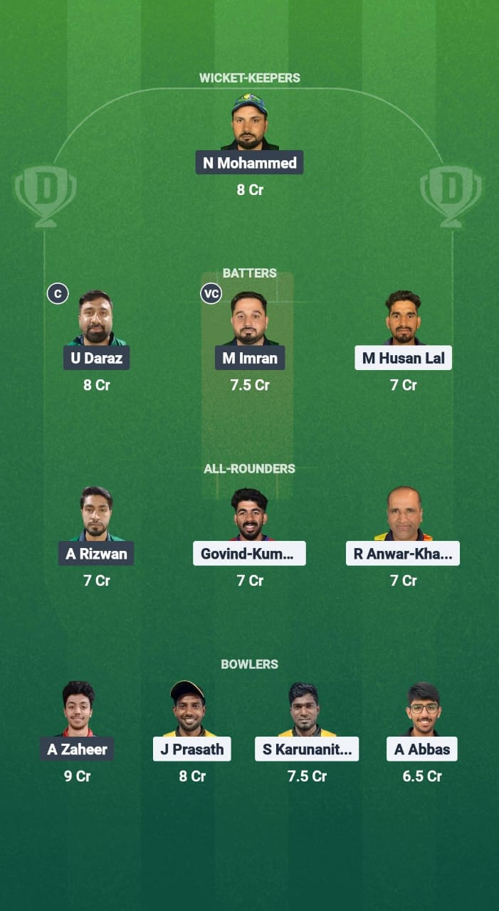BNC vs GCC Dream11 Prediction Fantasy Cricket Tips Dream11 Team Kuwait T10 Summer League 2025