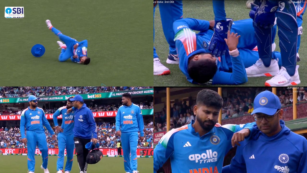 Shreyas Iyer Suffers Freak Injury While Catching Alex Carey