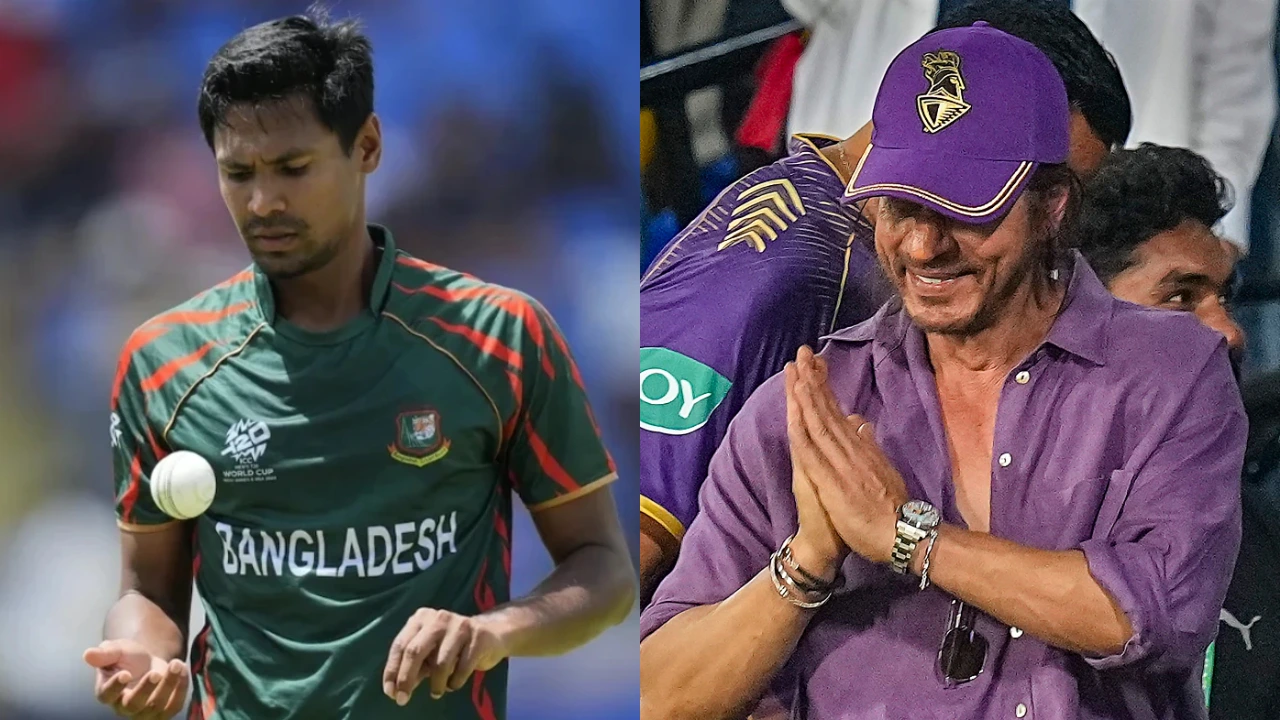 Mustafizur Rahman and KKR co-owner Shah Rukh Khan